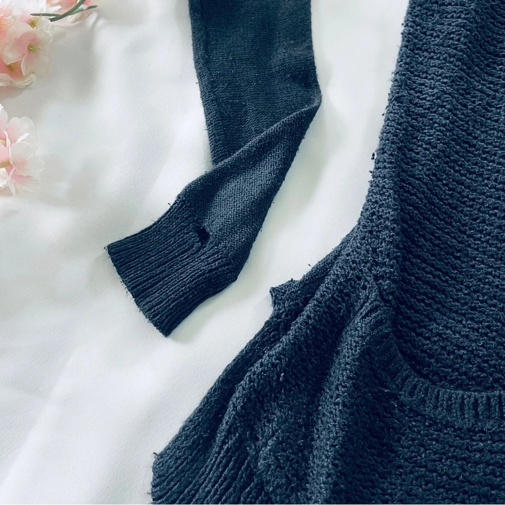 Gilly Hicks • Women's Black Button Front Sweater - Picture 5 of 7